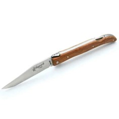 Couteau laguiole à pompe en bois d'olivier
