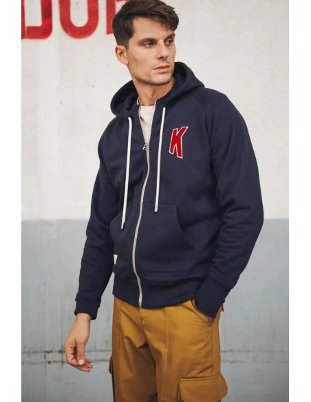 Sweat à Capuche Bleu Marine Broderie