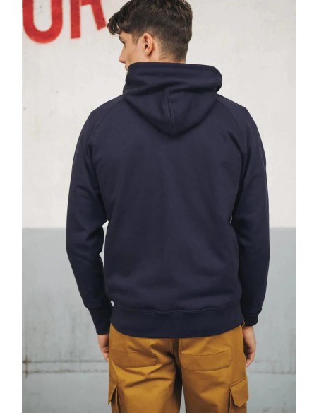 Sweat à Capuche Bleu Marine Broderie