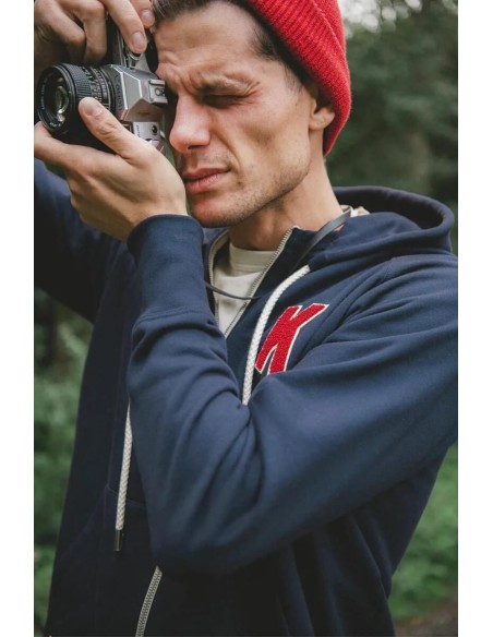 Sweat à Capuche Bleu Marine Broderie