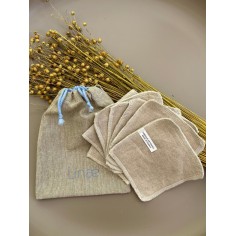 Carrés démaquillants lavables biface - Lin BIO & bambou 2