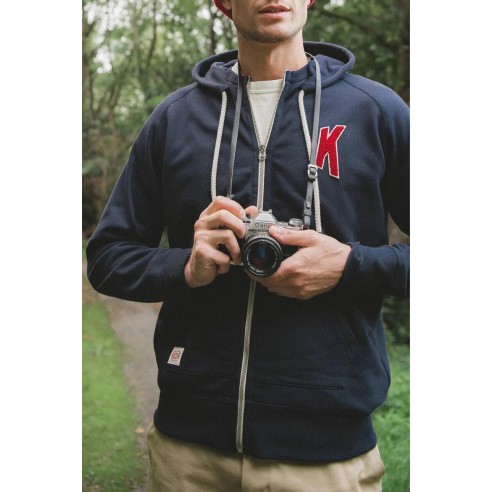 Sweat à Capuche Bleu Marine Broderie