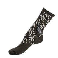 Nos chaussettes femme "Oiseau" kaki - Maison Broussaud