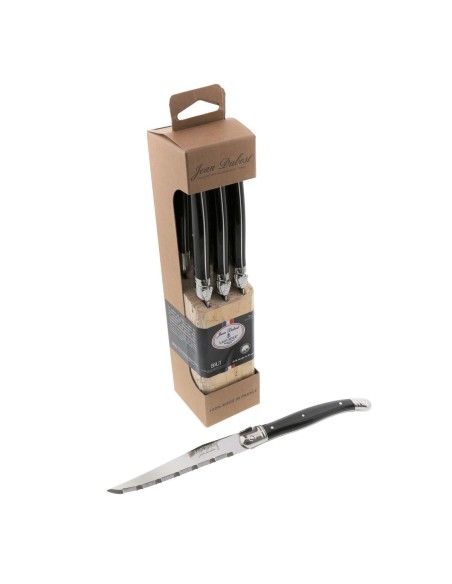 Bloc 6 couteaux steak Jean Dubost Laguiole collection Brut, noir