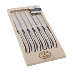 Coffret 6 couteaux Jean Dubost Laguiole tout inox décor Damas