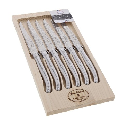 Coffret 6 couteaux Jean Dubost Laguiole tout inox décor Damas