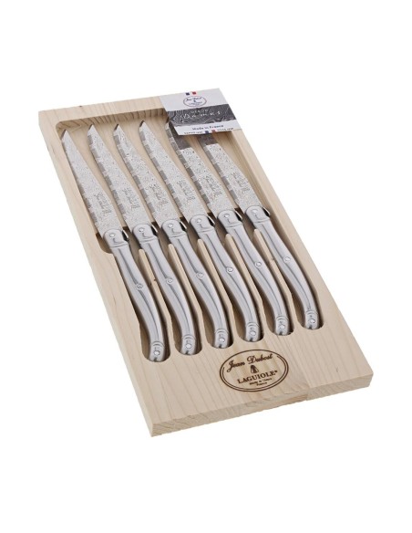 Coffret 6 couteaux Jean Dubost Laguiole tout inox décor Damas