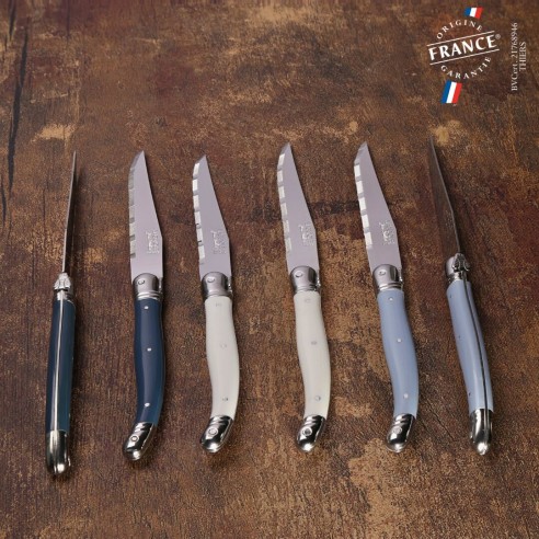 Couteaux Jean Dubost Laguiole coloris atelier, certifiés origine France Garantie