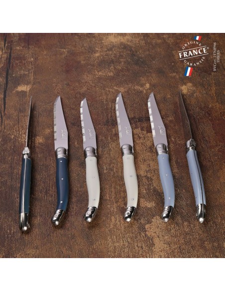 Couteaux Jean Dubost Laguiole coloris atelier, certifiés origine France Garantie