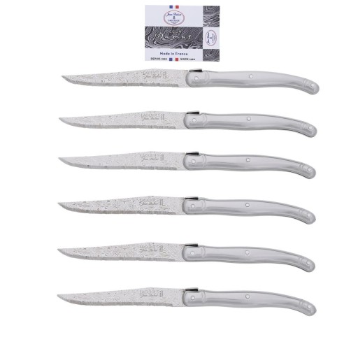 Couteaux Jean Dubost Laguiole tout inox décor Damas