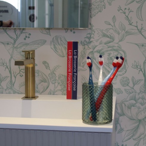 Brosse à dents française 1 euro disponible en 4 couleurs blanc rouge bleu foncé et bleu ciel
