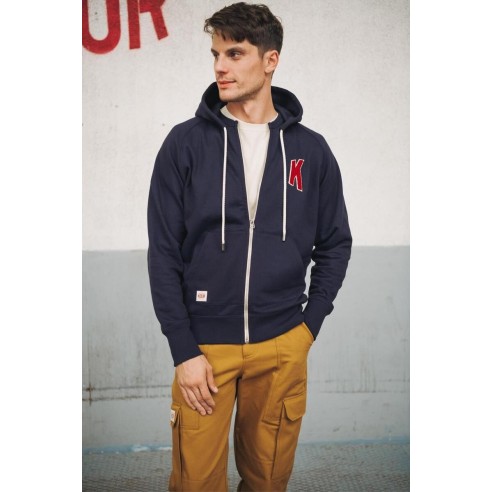 Sweat à Capuche Marine Broderie