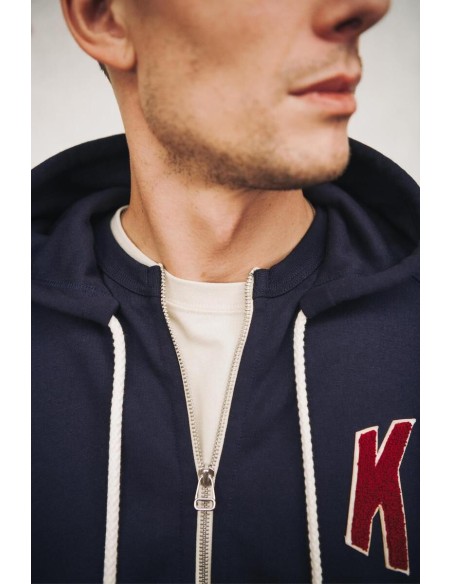 Sweat à Capuche Marine Broderie