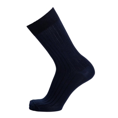 Chaussette homme coton marine côtelée