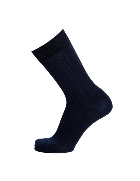 Chaussette homme coton marine côtelée