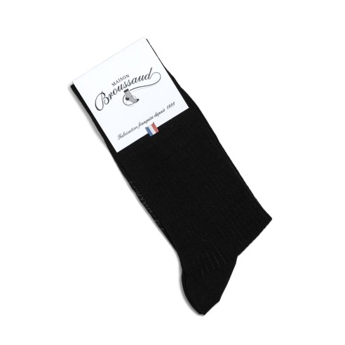 Nos chaussettes côtelées noir homme - Maison Broussaud