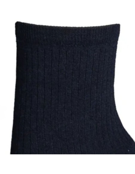 Nos chaussettes "Les côtelées fines" en marine - Maison Broussaud