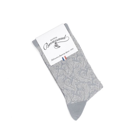Nos chaussettes femme "La Volute" gris argent - Maison Broussaud