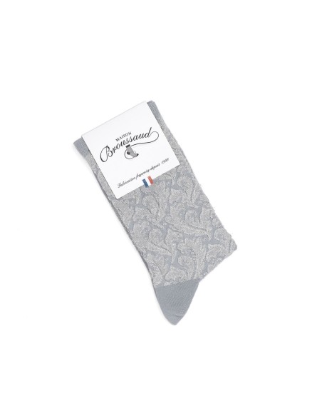 Nos chaussettes femme "La Volute" gris argent - Maison Broussaud