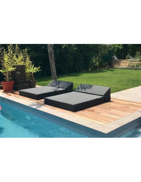Lit de plage DOUBLE JUNG KAKI | Waterproof, confort haute résilience