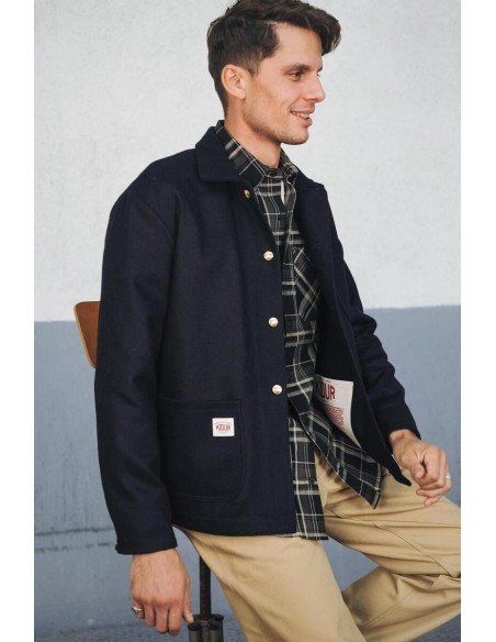 Manteau Corto Laine Marine