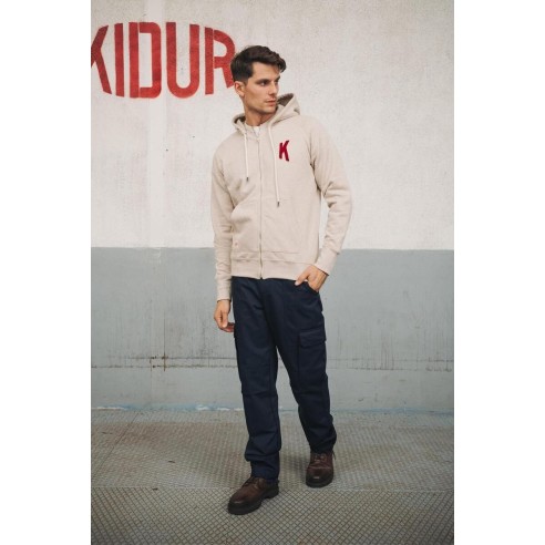 Sweat à Capuche Amande Broderie