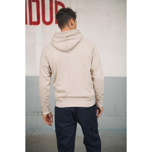 Sweat à Capuche Amande Broderie