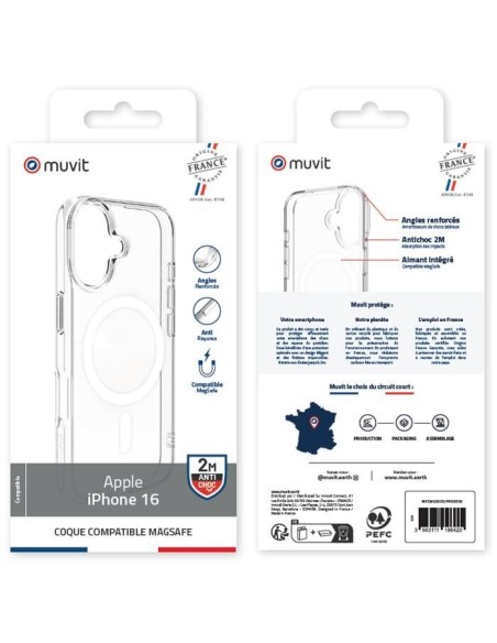 COQUE TRANSPARENTE MAGSAFE 2M IPHONE 16