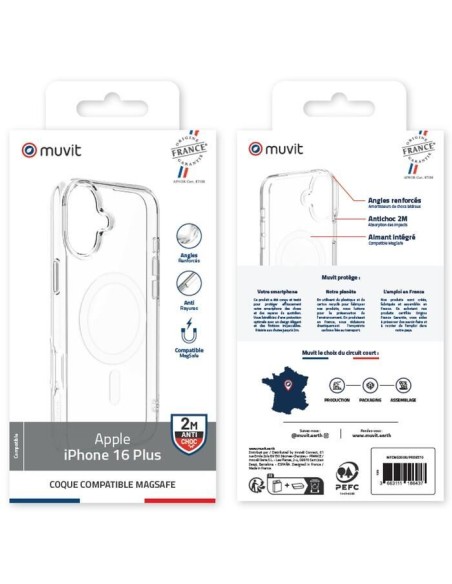 COQUE TRANSPARENTE MAGSAFE 2M IPHONE 16 PLUS