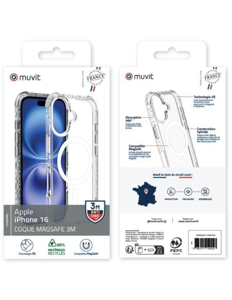 COQUE TRANSPARENTE MAGSAFE 3M IPHONE 16