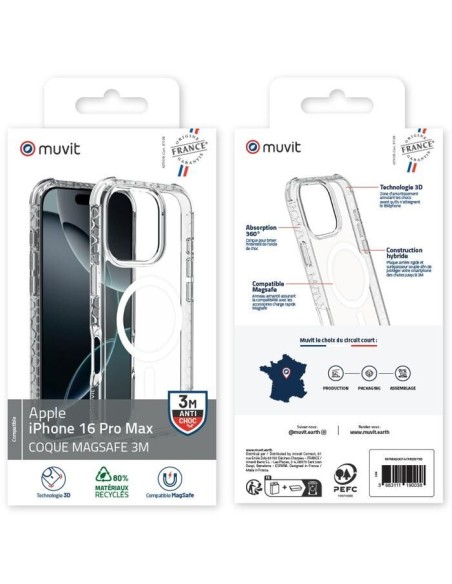 COQUE TRANSPARENTE MAGSAFE 3M IPHONE 16 PRO MAX