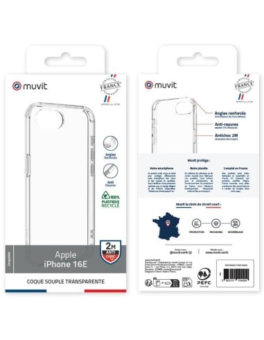 COQUE TRANSPARENTE RECYCLEE IPHONE 16E