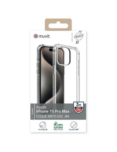 COQUE TRANSPARENTE RENFORCEE 3M IPHONE 15 PRO MAX