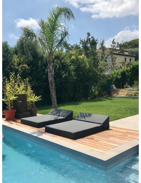 Lit de plage DOUBLE JUNG KAKI | Waterproof, confort haute résilience