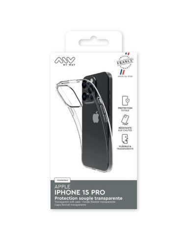 MYWAY FRANCE COQUE SOUPLE TRANSPARENTE IPHONE 15 PRO