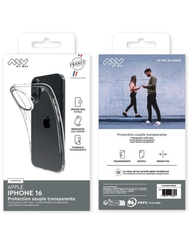 MYWAY FRANCE COQUE SOUPLE TRANSPARENTE IPHONE 16