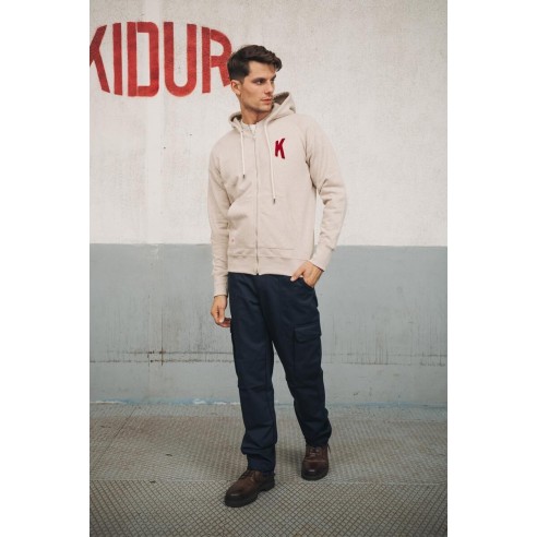 Sweat à Capuche Amande Broderie