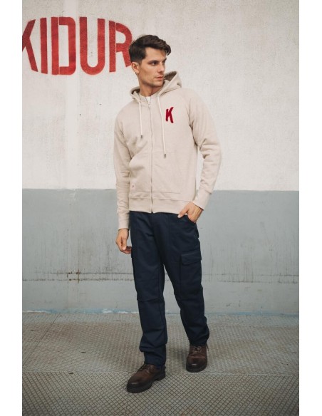 Sweat à Capuche Amande Broderie