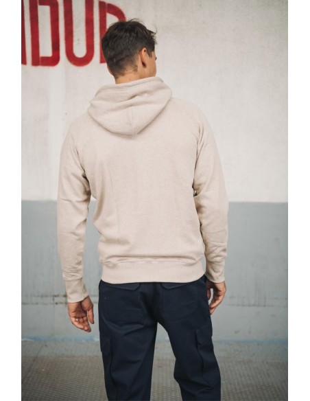 Sweat à Capuche Amande Broderie