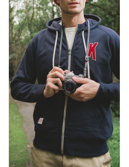 Sweat à Capuche Marine Broderie