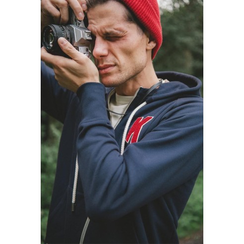 Sweat à Capuche Marine Broderie