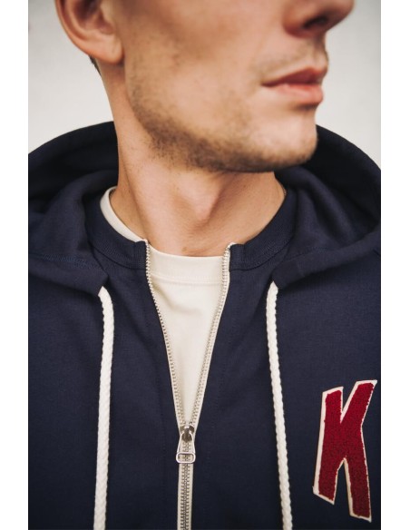 Sweat à Capuche Marine Broderie