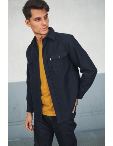 Surchemise Moleskine Grattée Marine