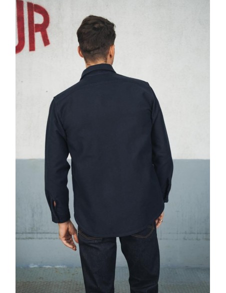 Surchemise Moleskine Grattée Marine