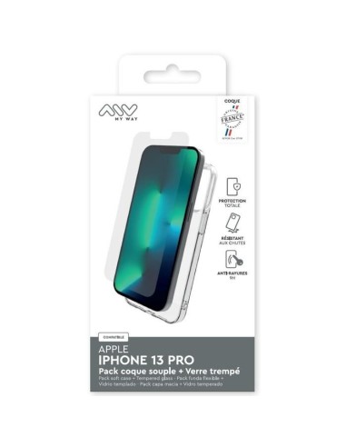 MYWAY FRANCE PACK COQUE SOUPLE + VERRE TREMPE IPHONE 13 PRO