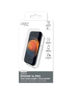 MYWAY FRANCE PACK COQUE SOUPLE + VERRE TREMPE IPHONE 14 PRO 2
