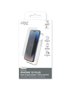 MYWAY FRANCE PACK COQUE SOUPLE + VERRE TREMPE IPHONE 15 PLUS 2