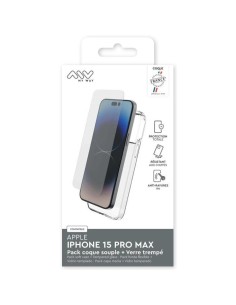 MYWAY FRANCE PACK COQUE SOUPLE + VERRE TREMPE IPHONE 15 PRO MAX 2