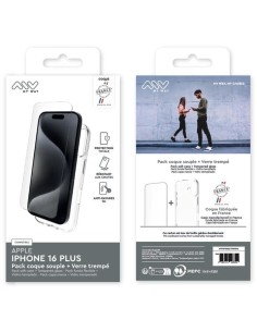 MYWAY FRANCE PACK COQUE SOUPLE + VERRE TREMPE IPHONE 16 PLUS 2