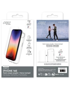 MYWAY FRANCE PACK COQUE SOUPLE + VERRE TREMPE IPHONE 16E 2